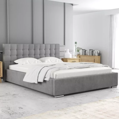 Jednolôžková posteľ 120x200 LAURINDA 2 s úložným priestorom - svetlo šedá