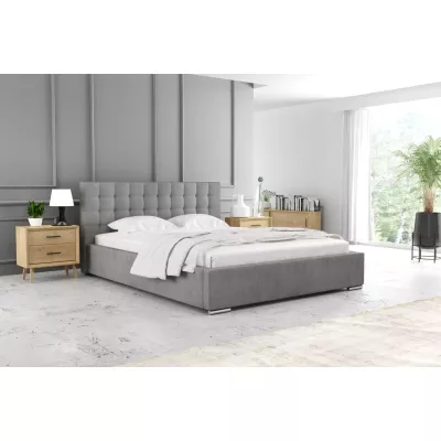 Jednolôžková posteľ 120x200 LAURINDA 2 s úložným priestorom - svetlo šedá