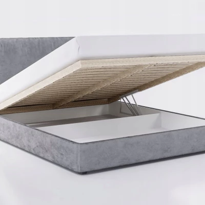 Jednolôžková posteľ 120x200 LAURINDA 2 s úložným priestorom - tmavo šedá