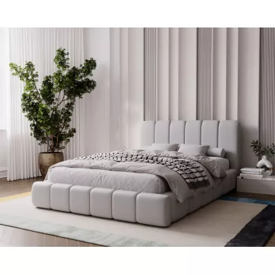 Čalúnená posteľ 180x200 FATUMATA 2 s úložným priestorom - svetlo šedá