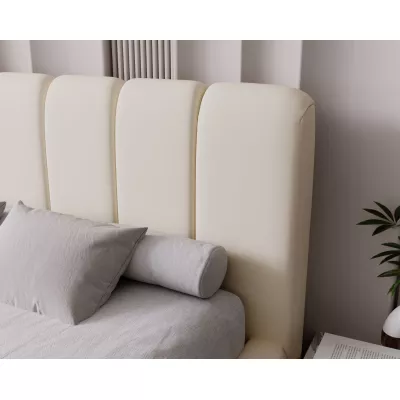 Čalúnená posteľ 160x200 FATUMATA 2 s úložným priestorom - krémová