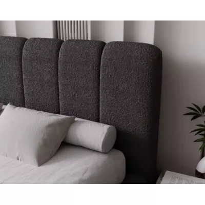 Čalúnená posteľ 120x200 FATUMATA 2 s úložným priestorom - tmavo šedá