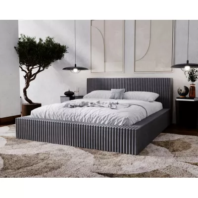 Manželská čalúnená posteľ 140x200 SIDONIA - tmavo šedá