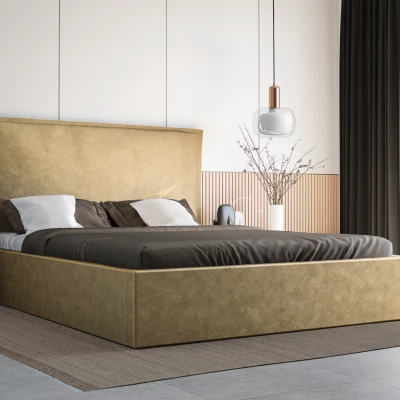 Jednolôžková posteľ 120x200 LUDMILA SLIM 1 s úložným priestorom - béžová