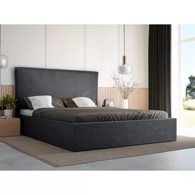 Jednolôžková posteľ 120x200 LUDMILA SLIM 1 s úložným priestorom - tmavo šedá