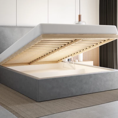 Jednolôžková posteľ 120x200 LUDMILA SLIM 1 s úložným priestorom - tmavo šedá