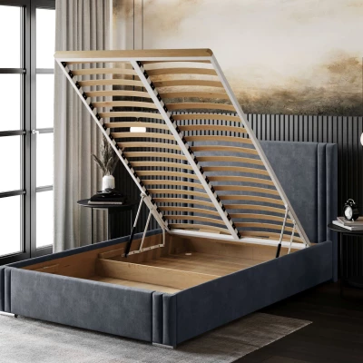 Dizajnová manželská posteľ 140x200 EMILY 1 - modrá