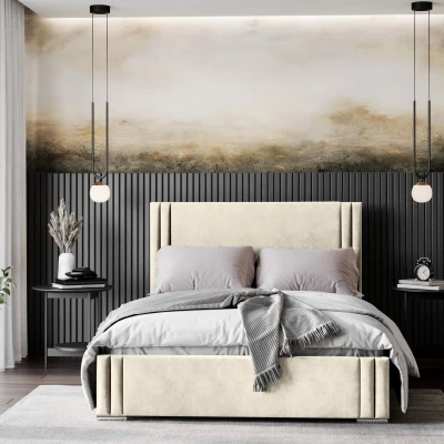 Dizajnová manželská posteľ 200x200 EMILY 1 - vanilková