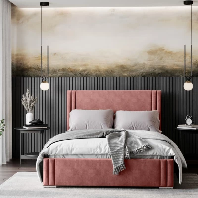 Dizajnová manželská posteľ 200x200 EMILY 2 - ružová