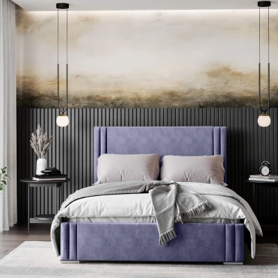 Dizajnová manželská posteľ 180x200 EMILY - fialová