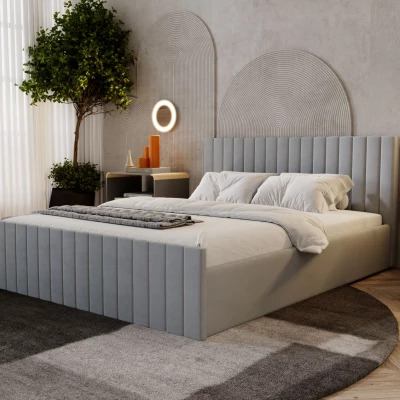 Jednolôžková posteľ 120x200 TEREZIE SLIM 1 s úložným priestorom - šedá