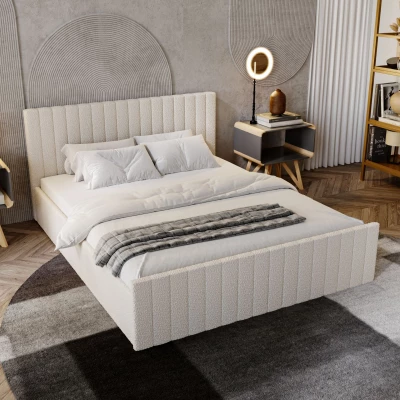 Jednolôžková posteľ 120x200 TEREZIE SLIM 1 s úložným priestorom - vanilková