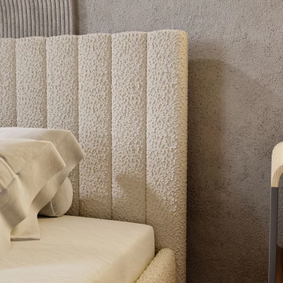 Manželská posteľ 180x200 TEREZIE SLIM 1 s úložným priestorom - krémová