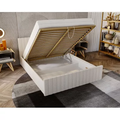 Jednolôžková posteľ 120x200 TEREZIE SLIM 2 s úložným priestorom - krémová