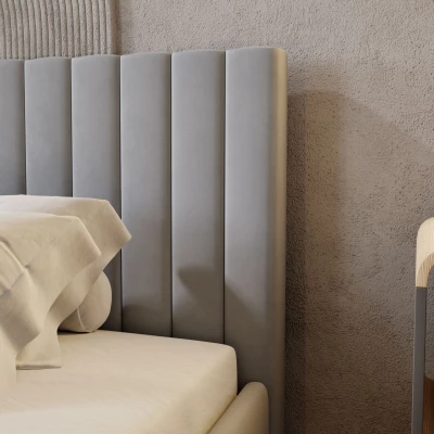 Manželská posteľ 180x200 TEREZIE SLIM 2 s úložným priestorom - šedá