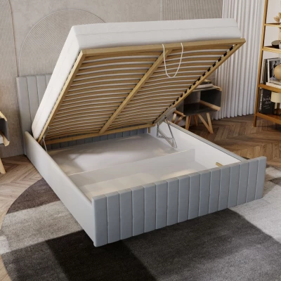 Manželská posteľ 180x200 TEREZIE SLIM 2 s úložným priestorom - tmavo šedá