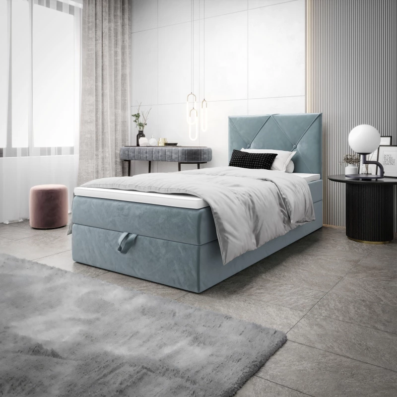 Jednolôžková hotelová posteľ 100x200 LILIEN COMFORT 1 - modrošedá