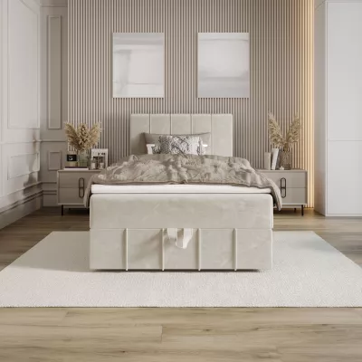 Jednolôžková boxspringová posteľ 90x200 MADLEN COMFORT 1 - béžová