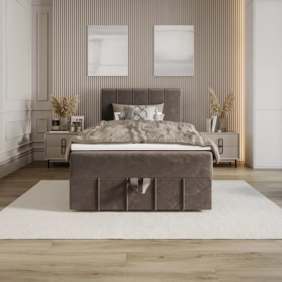 Jednolôžková boxspringová posteľ 90x200 MADLEN COMFORT 1 - hnedá