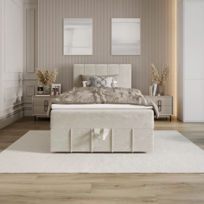 Jednolôžková boxspringová posteľ 100x200 MADLEN COMFORT 1 - béžová