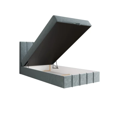 Jednolôžková boxspringová posteľ 100x200 MADLEN COMFORT 1 - modrošedá