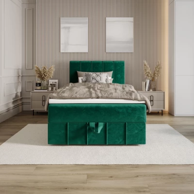 Jednolôžková boxspringová posteľ 120x200 MADLEN COMFORT 1 - zelená