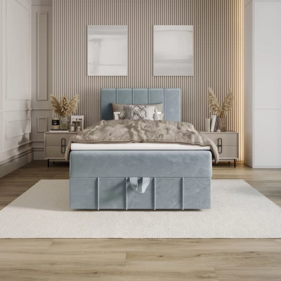 Jednolôžková boxspringová posteľ 120x200 MADLEN COMFORT 1 - modrošedá