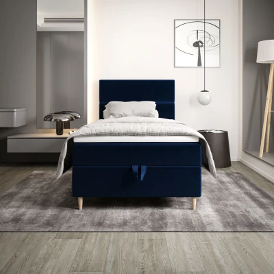 Kontinentálna jednolôžková posteľ 90x200 ANGELES COMFORT 1 - tmavo modrá