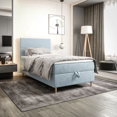 Kontinentálna jednolôžková posteľ 90x200 ANGELES COMFORT 1 - svetlo modrá