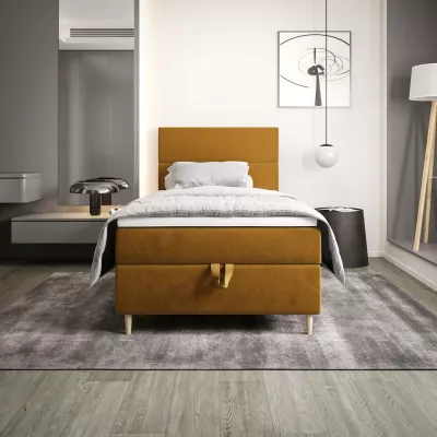 Kontinentálna jednolôžková posteľ 90x200 ANGELES COMFORT 1 - horčicová