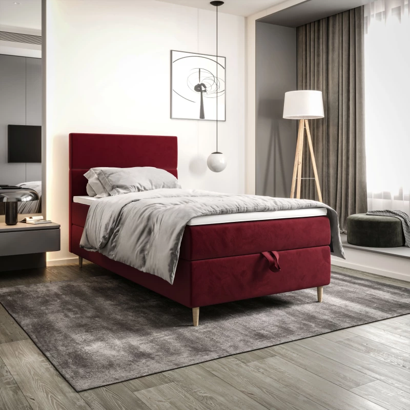 Kontinentálna jednolôžková posteľ 90x200 ANGELES COMFORT 1 - červená