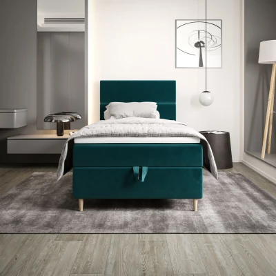 Kontinentálna jednolôžková posteľ 90x200 ANGELES COMFORT 1 - petrolejová