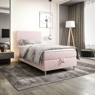 Kontinentálna jednolôžková posteľ 90x200 ANGELES COMFORT 1 - svetlo ružová