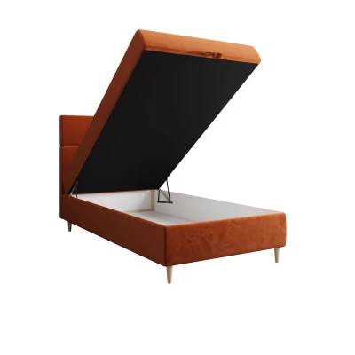 Kontinentálna jednolôžková posteľ 100x200 ANGELES COMFORT 1 - oranžová