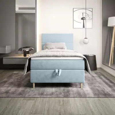 Kontinentálna jednolôžková posteľ 100x200 ANGELES COMFORT 1 - svetlo modrá