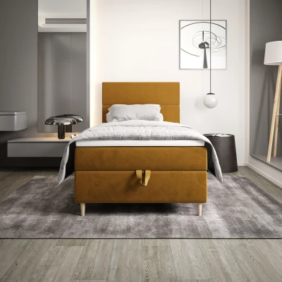 Kontinentálna jednolôžková posteľ 100x200 ANGELES COMFORT 1 - horčicová