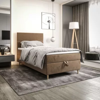 Kontinentálna jednolôžková posteľ 100x200 ANGELES COMFORT 1 - hnedá