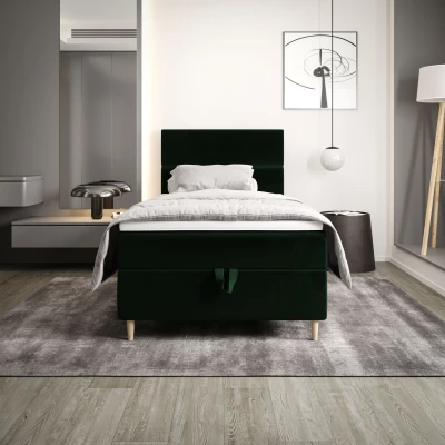 Kontinentálna jednolôžková posteľ 120x200 ANGELES COMFORT 1 - tmavo zelená