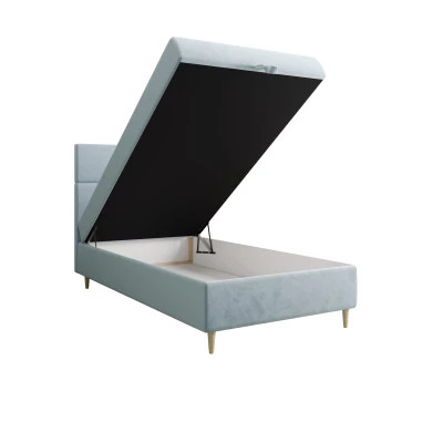 Kontinentálna jednolôžková posteľ 120x200 ANGELES COMFORT 1 - svetlo modrá