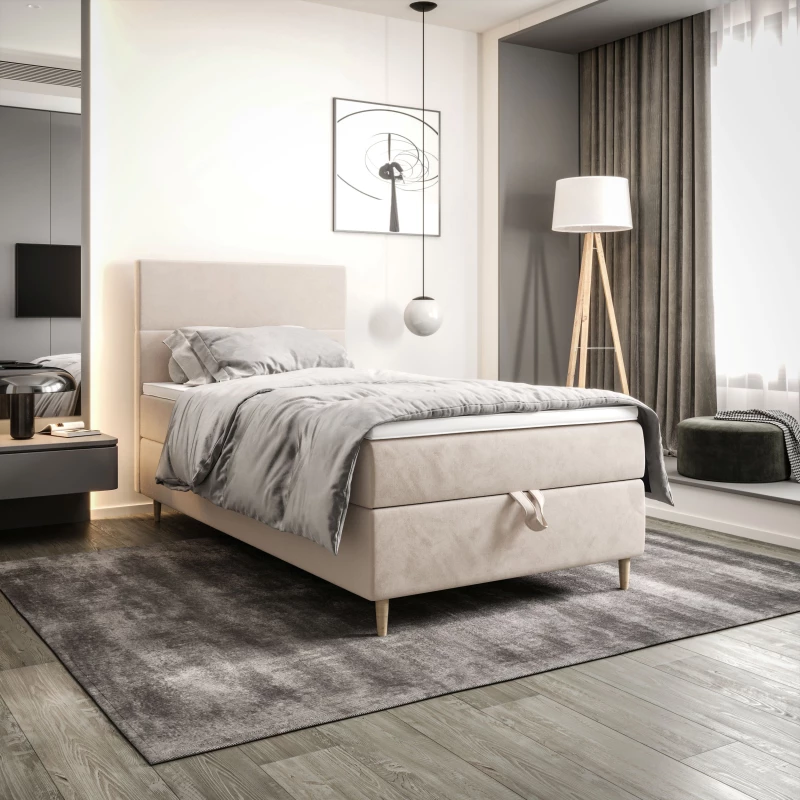 Kontinentálna jednolôžková posteľ 120x200 ANGELES COMFORT 1 - béžová