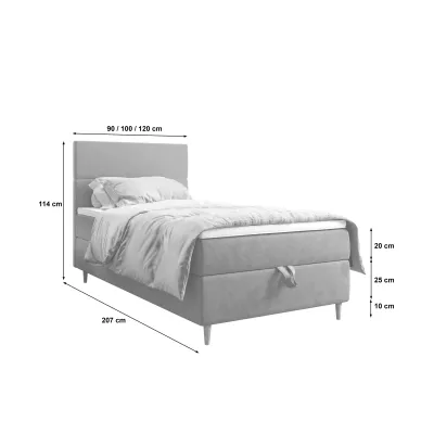 Kontinentálna jednolôžková posteľ 120x200 ANGELES COMFORT 1 - červená