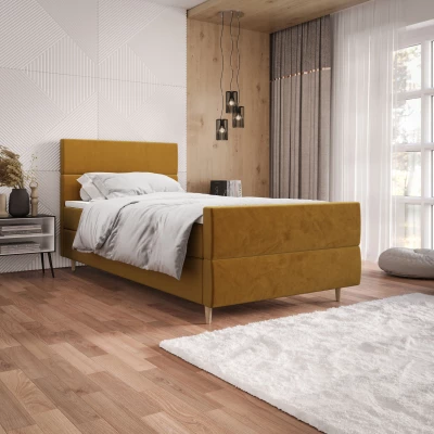 Kontinentálna jednolôžková posteľ 100x200 ANGELES PLUS 1 - horčicová