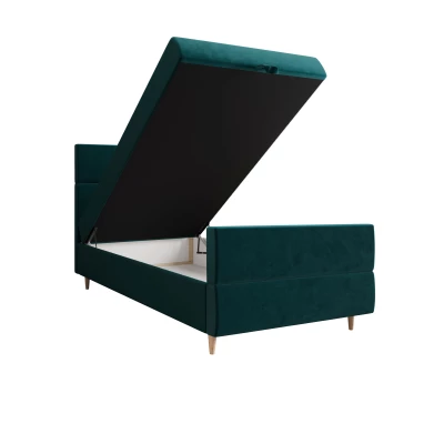 Kontinentálna jednolôžková posteľ 120x200 ANGELES PLUS 1 - petrolejová