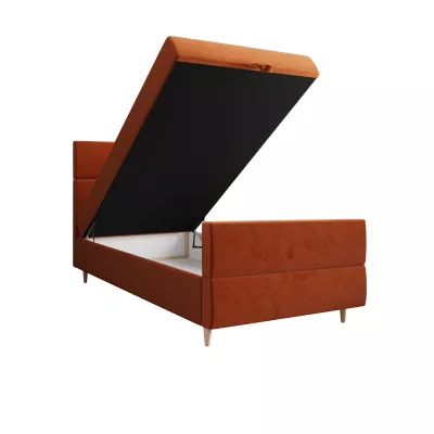 Kontinentálna jednolôžková posteľ 90x200 ANGELES PLUS COMFORT 1 - oranžová