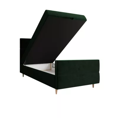 Kontinentálna jednolôžková posteľ 90x200 ANGELES PLUS COMFORT 1 - tmavo zelená
