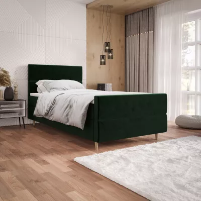 Kontinentálna jednolôžková posteľ 90x200 ANGELES PLUS COMFORT 1 - tmavo zelená