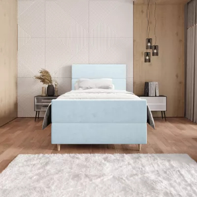 Kontinentálna jednolôžková posteľ 90x200 ANGELES PLUS COMFORT 1 - svetlo modrá