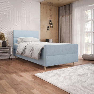 Kontinentálna jednolôžková posteľ 90x200 ANGELES PLUS COMFORT 1 - svetlo modrá