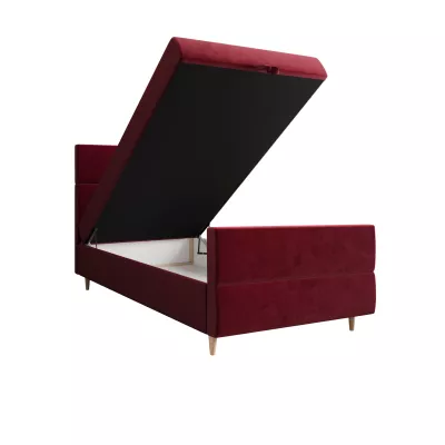 Kontinentálna jednolôžková posteľ 90x200 ANGELES PLUS COMFORT 1 - červená
