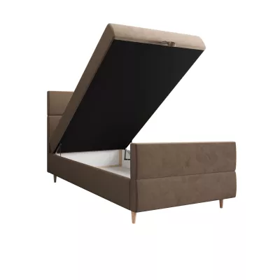 Kontinentálna jednolôžková posteľ 90x200 ANGELES PLUS COMFORT 1 - hnedá